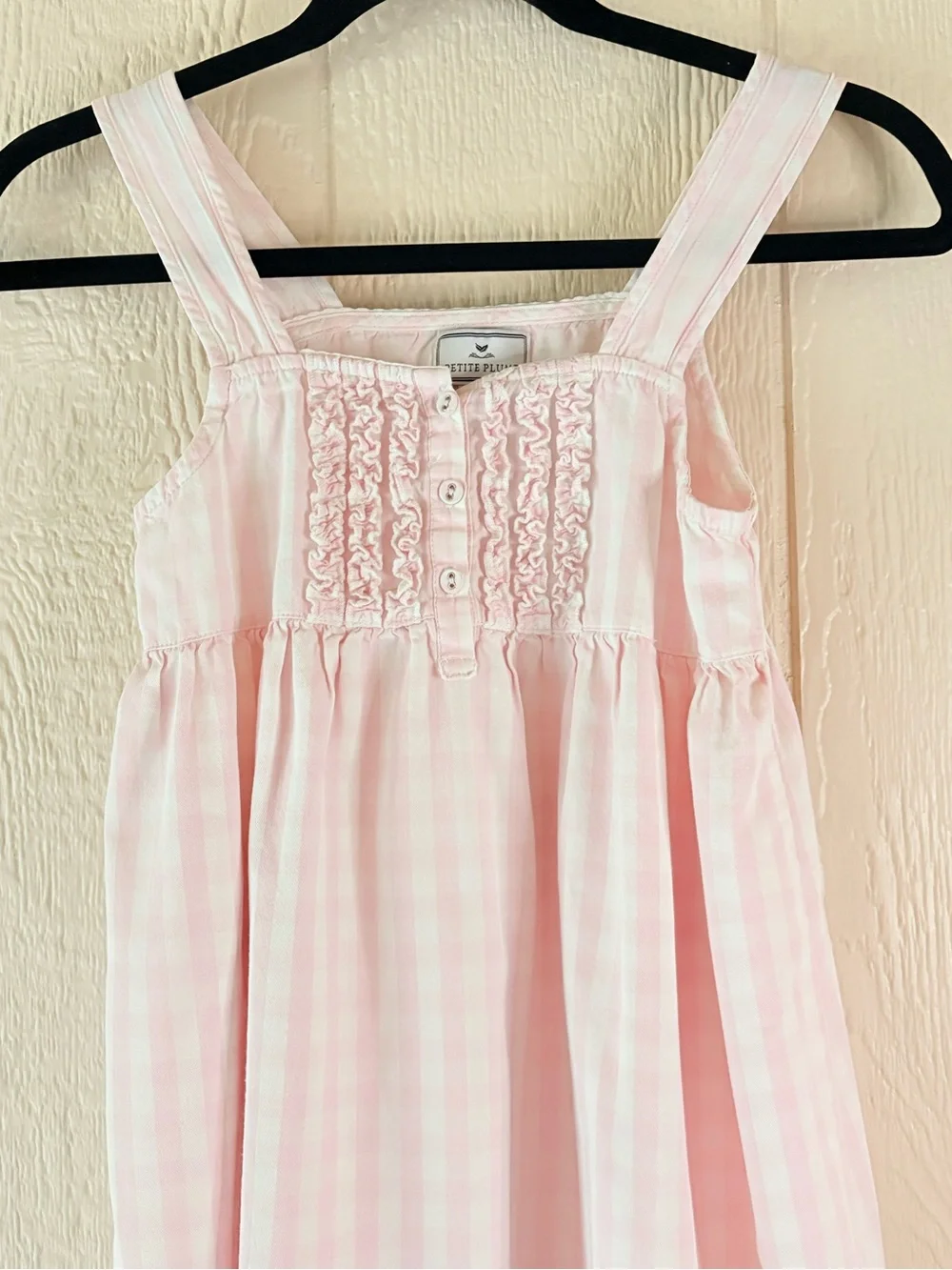Petite Plume Pink White Striped Ruffle Nightgown Dress Size 10